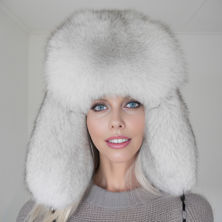 SAGA Blue fox fur ushanka