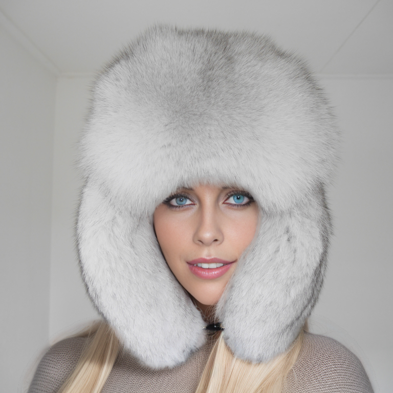 SAGA Blue fox fur ushanka