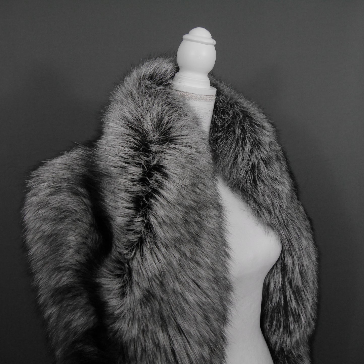 Silver fox fur stole/wrap/scarf