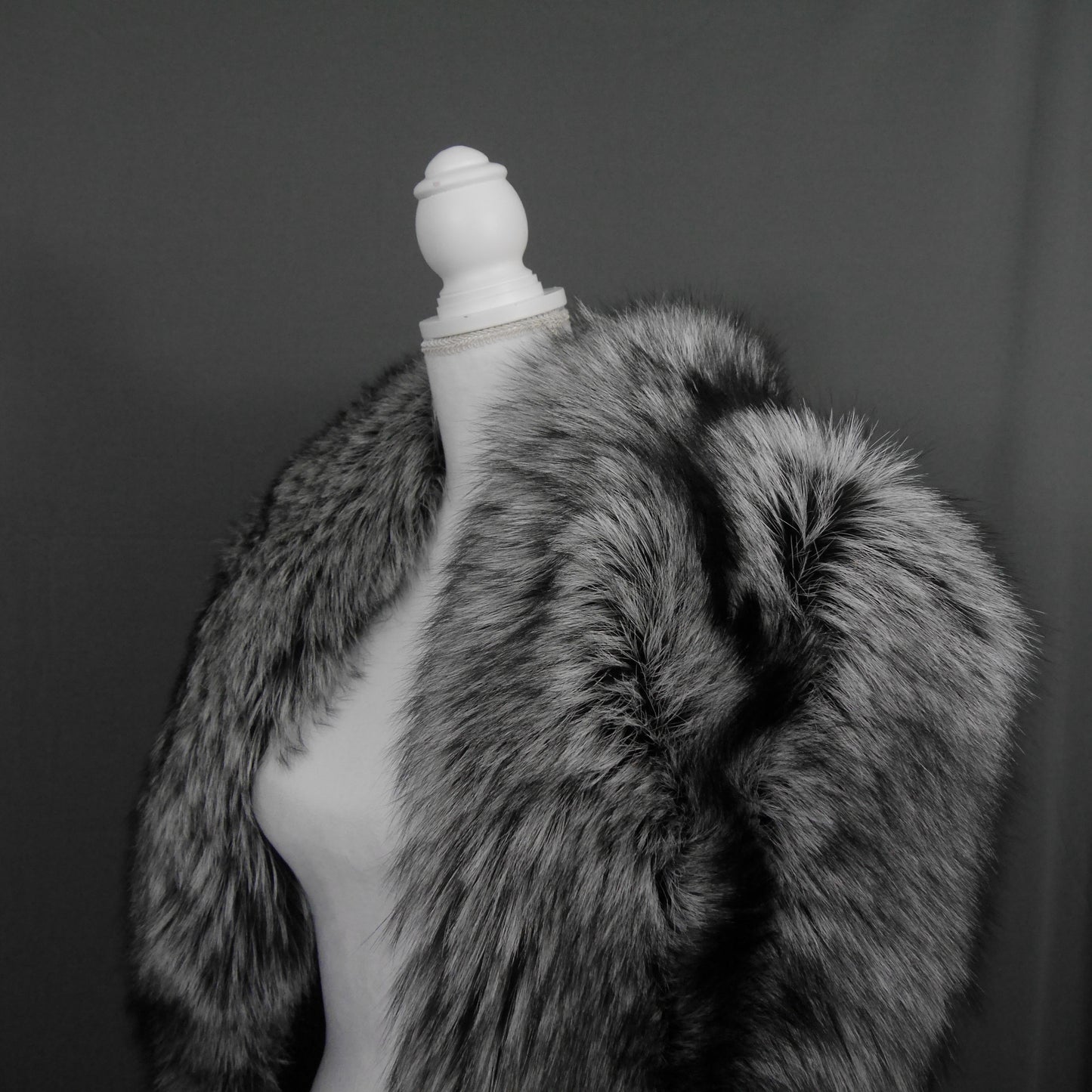 Silver fox fur stole/wrap/scarf