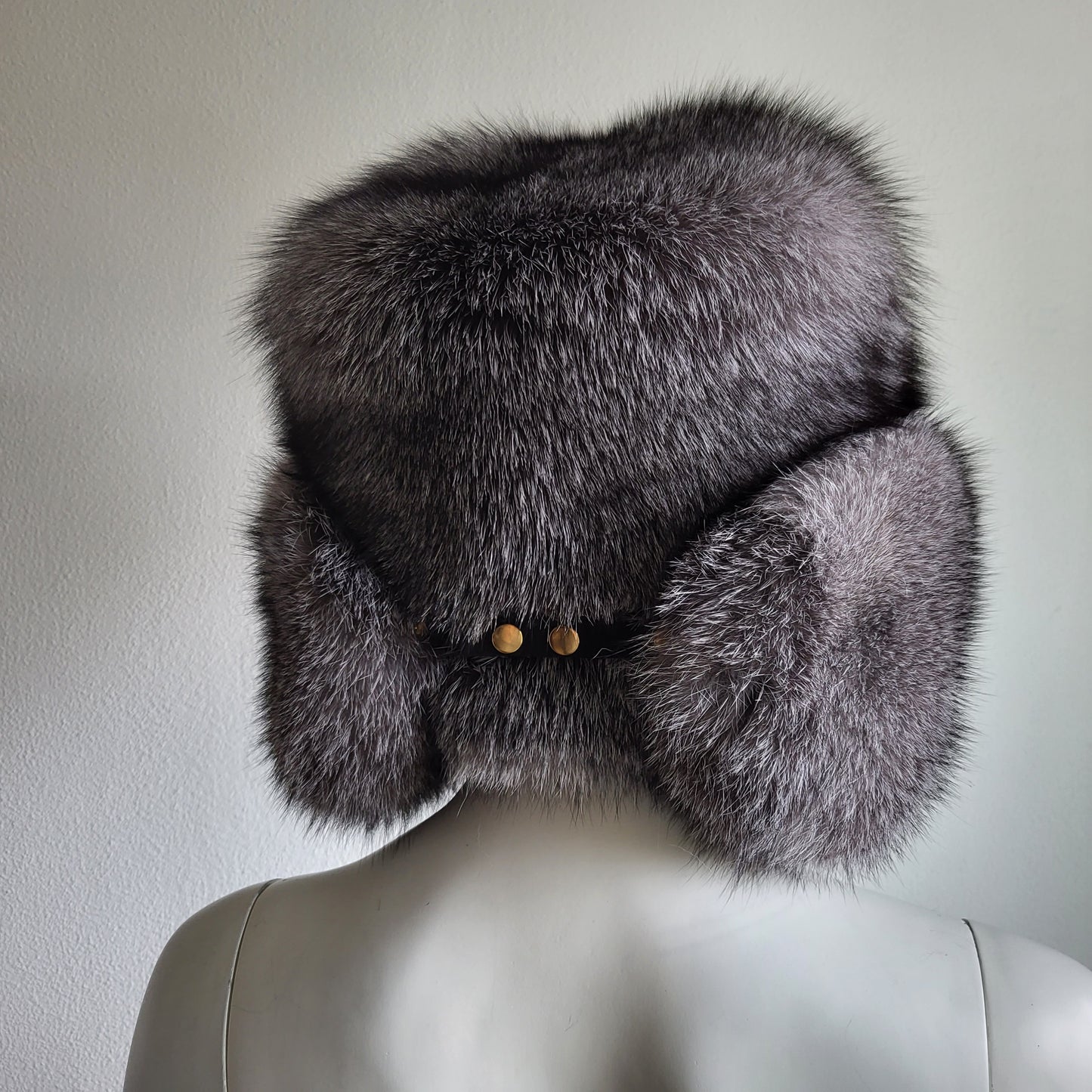 Blue frost fur ushanka