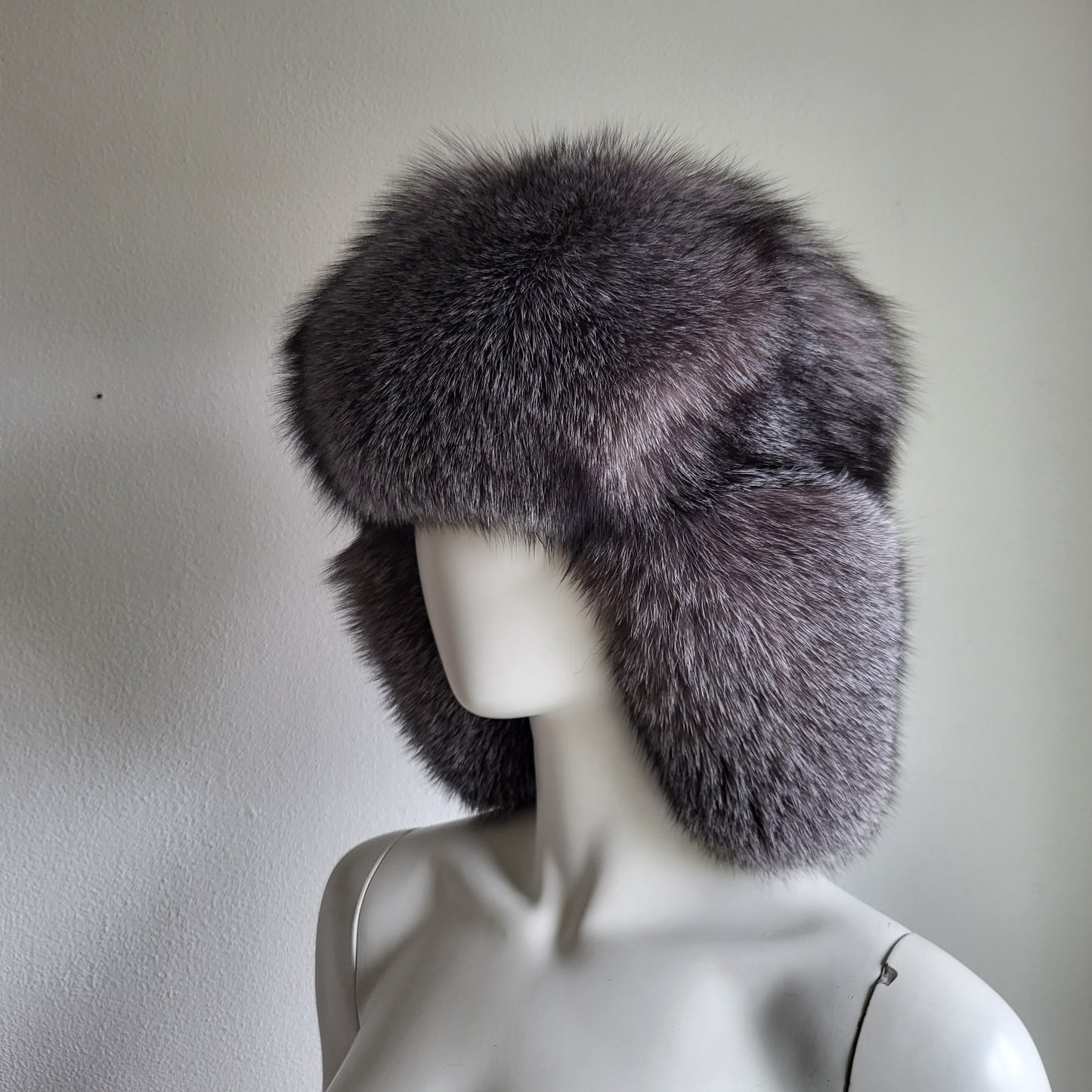 Blue frost fur ushanka