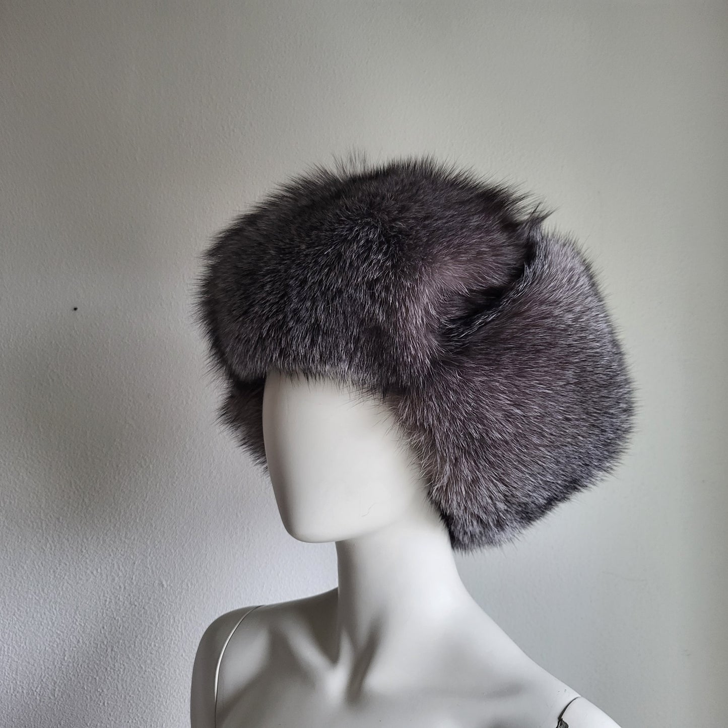 Blue frost fur ushanka