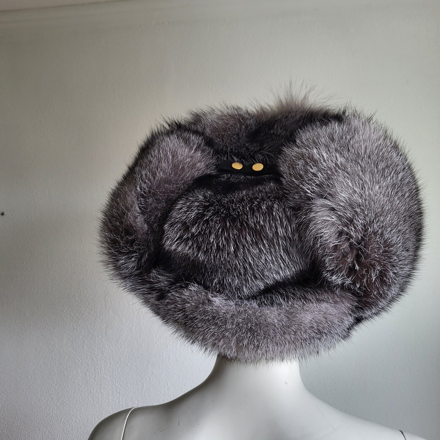 Blue frost fur ushanka