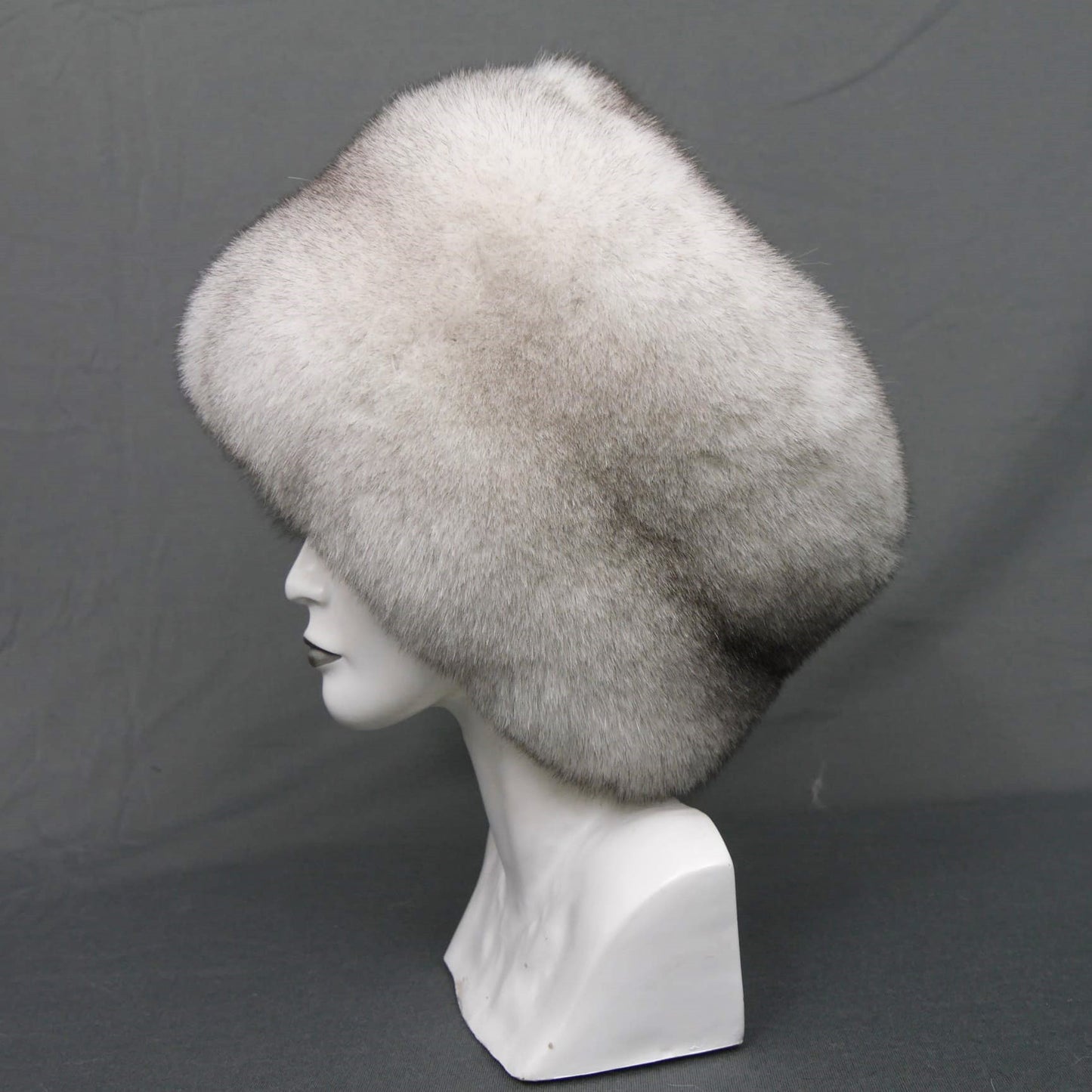 Blue fox fur hat