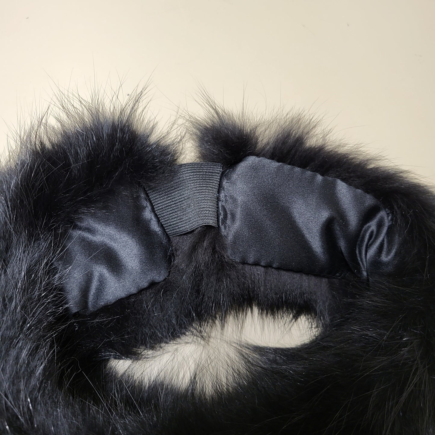 Black fox fur headband