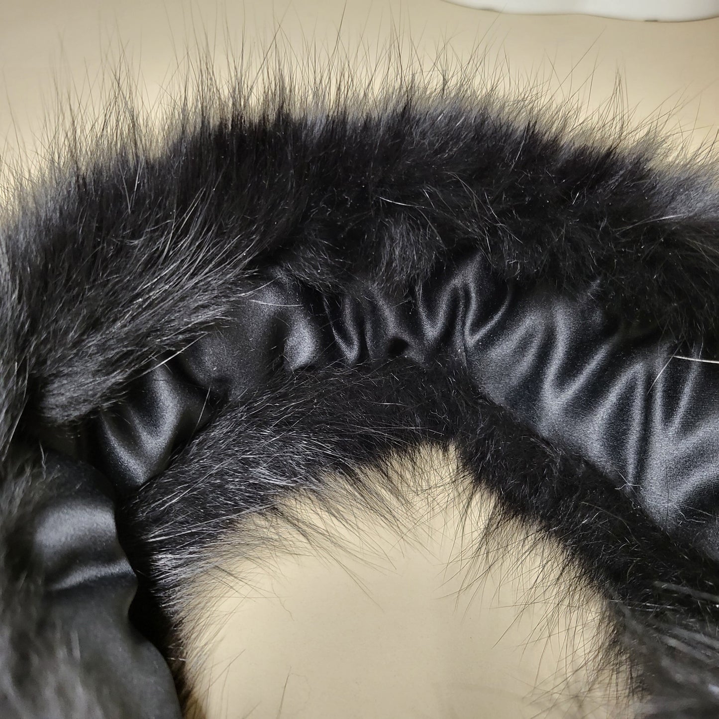 Black fox fur headband